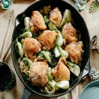 Skillet Chicken with Spring Vegetables image