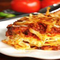 Spaghetti Casserole topped with French Fried Onions Recipe - (4.5/5)_image