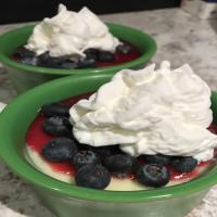 Lemon Pudding with Raspberry Coulis and berries_image
