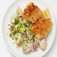 Oven-Fried Fish with Potato Salad image