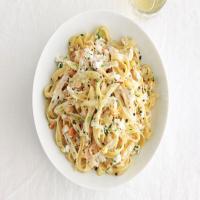 Fettuccine With Summer Vegetables and Goat Cheese image