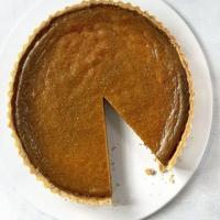 Classic pumpkin pie with pecan & maple cream image