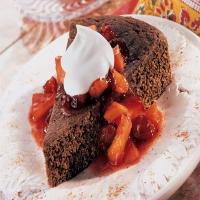 Gingerbread with Warm Cranberry Compote_image