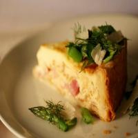 Deep-Dish Ham Quiche with Herb and Asparagus Salad image