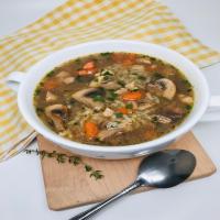 Cremini Mushroom and Rice Soup image
