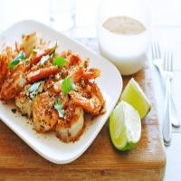 Potato-Crusted Shrimp with Chipotle Dipping Sauce_image