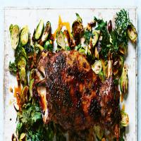 Slow-Roasted Lamb Shoulder with Brussels Sprouts and Crispy Kale image