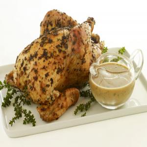 Roast Chicken With Thyme, Garlic and Bacon image