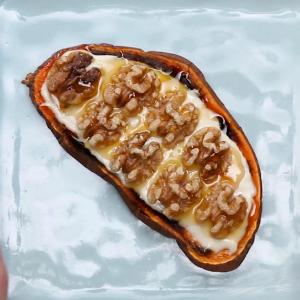Brie & Walnuts Sweet Potato Toast Recipe by Tasty image