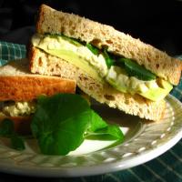 Egg Salad Sandwich With Avocado and Watercress_image