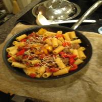 Rigatoni With Italian Sausage, Peppers, and Onions image