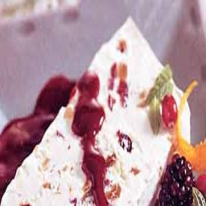 Ginger, Fig, and Cranberry Semifreddo with Blackberry Sauce image