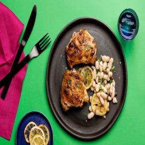 Roasted Chicken Thighs with White Beans, Lemon, and Capers_image