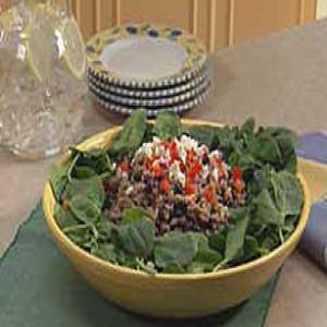 Spinach Salad with Kasha and Black Beans_image