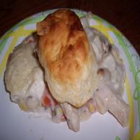 Creamed Chicken 'n Veggies With Biscuit Topping_image