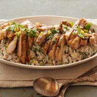 Creamy Lemon-Pepper Orzo with Grilled Chicken image