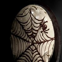 Devil's Food Cake with Chocolate Spiderweb_image
