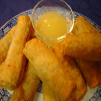 Savory Chicken Egg Rolls With Sweet and Sour Sauce_image