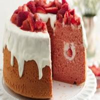 Strawberry Rhubarb Chiffon Cake image