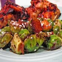 Soy and Sriracha Glazed Brussels Sprouts image