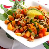 Watercress, Melon and Almond Salad_image