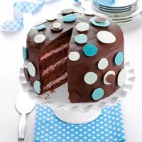 Chocolate-Raspberry Polka Dot Cake image