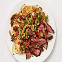 Steak with Red Pepper Salsa and Roasted Cauliflower image