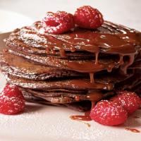 Double Chocolate Pancakes with Salted Caramel Sauce image