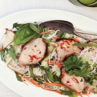 Grilled Pork and Noodle Salad with Basil, Cilantro, and Mint image