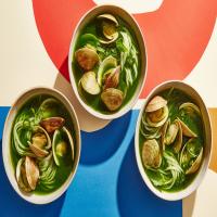 The Greenest Coconut Curry with Clams and Rice Noodles image