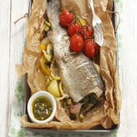 Baked Trout with Vegetables and Caper Sauce_image