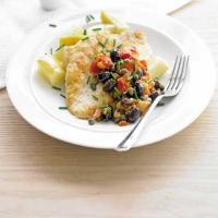 Flattened chicken with tomatoes, olives & capers image
