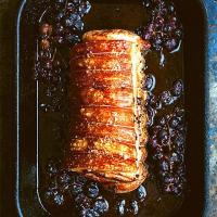 Roast pork with crushed grapes, marsala & juniper_image