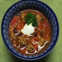 Healthy Black Bean Soup With Turkey Sausage image