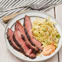Grilled Chipotle Flank Steak with Blue Smoke Slaw_image