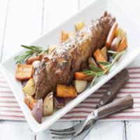 Roasted Pork Tenderloin with Rosemary Thyme Vegetables_image