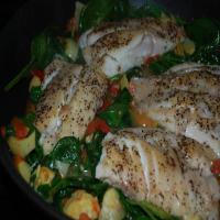 Sauteed Snapper With Plum Tomatoes and Spinach image