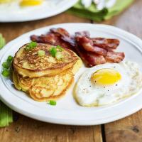 Potato & spring onion breakfast pancakes image