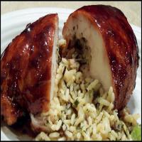 Black Raspberry Glazed Chicken With Wild Rice Stuffing_image