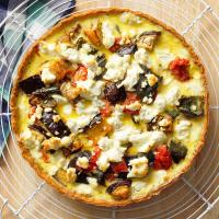 Roasted Vegetable and Chevre Quiche_image