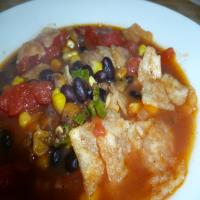 Tortilla, Black Bean, Corn and Tomato Soup image