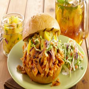 Pulled Chicken Sandwiches With Peach Salsa image