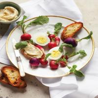 Hard-Cooked Eggs with Radishes and Anchovy-Butter Crostini_image