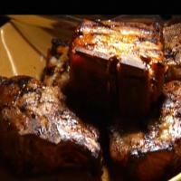 Smoked Pork Chops with Peach Bourbon BBQ Sauce_image