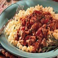 FUSILLI WITH CREAMY TOMATO AND MEAT SAUCE_image