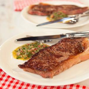 Pan-Seared Steaks with Chimichurri Sauce image