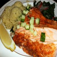 Salmon Fillets With Dill Couscous and Spicy Kale image