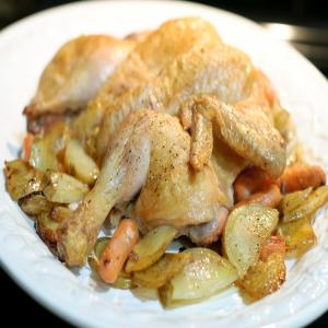 Roasted Spatchcocked Chicken with Potatoes_image
