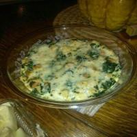 SPINACH &PEPPER JACK CHEESE BREAD PUDDING_image