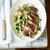 Lamb steaks with giant couscous_image